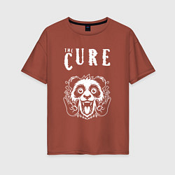 Футболка оверсайз женская The Cure rock panda, цвет: кирпичный