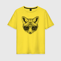 Женская футболка оверсайз Лисенок в солнечных очках