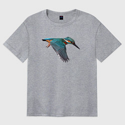 Женская футболка оверсайз Зимородок летит