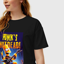 Футболка оверсайз женская Bart Simpson - punks not dead, цвет: черный — фото 2