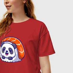 Футболка оверсайз женская Roll panda, цвет: красный — фото 2