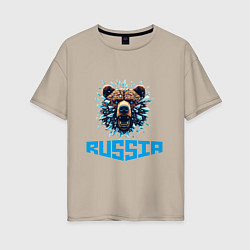 Женская футболка оверсайз Russian bear head