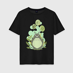 Женская футболка оверсайз Green Totoro