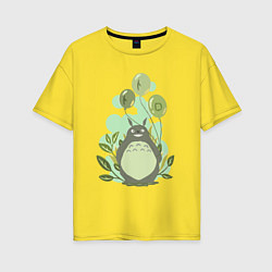 Женская футболка оверсайз Green Totoro