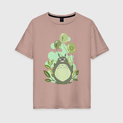 Футболка оверсайз женская Green Totoro, цвет: пыльно-розовый