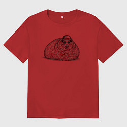 Женская футболка оверсайз Овечка в панаме