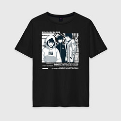 Женская футболка оверсайз Solo leveling Another raid white