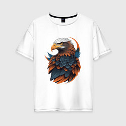 Футболка оверсайз женская Белоголовый орлан, цвет: белый