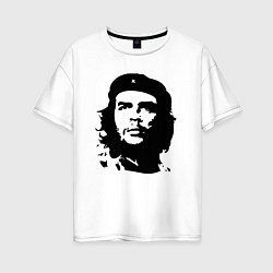 Женская футболка оверсайз Черно-белый силуэт Че Гевара