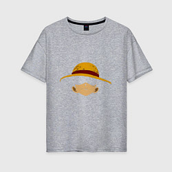 Женская футболка оверсайз Луффи Монки соломенная шляпа