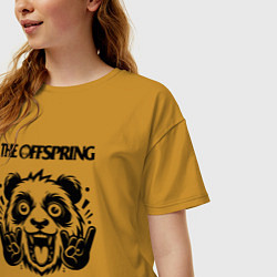 Футболка оверсайз женская The Offspring - rock panda, цвет: горчичный — фото 2