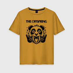 Футболка оверсайз женская The Offspring - rock panda, цвет: горчичный