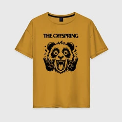Футболка оверсайз женская The Offspring - rock panda, цвет: горчичный