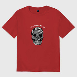 Женская футболка оверсайз Череп психоделический