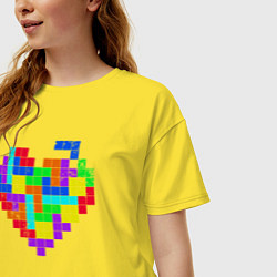 Футболка оверсайз женская Color tetris, цвет: желтый — фото 2