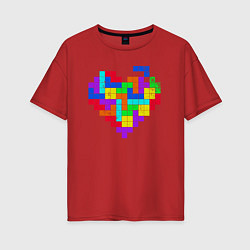 Женская футболка оверсайз Color tetris