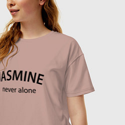 Футболка оверсайз женская Jasmine never alone - motto, цвет: пыльно-розовый — фото 2