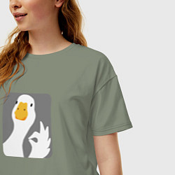 Футболка оверсайз женская Гусь-нормусь, цвет: авокадо — фото 2