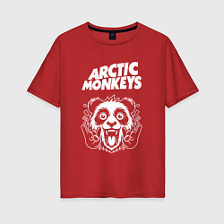 Женская футболка оверсайз Arctic Monkeys rock panda