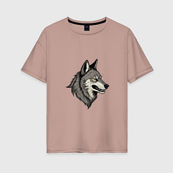 Женская футболка оверсайз Рисунок волка