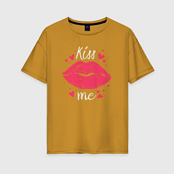 Женская футболка оверсайз Kiss me