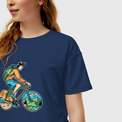 Футболка оверсайз женская Nature biker, цвет: тёмно-синий — фото 2