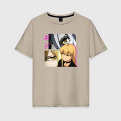 Футболка оверсайз женская Девушка Гидо - Ведьма и чудовище, цвет: миндальный