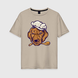 Женская футболка оверсайз Chef dog