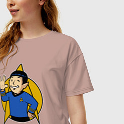 Футболка оверсайз женская Мистер Спок, цвет: пыльно-розовый — фото 2