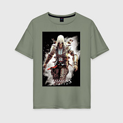 Футболка оверсайз женская Assassins creed белый туман, цвет: авокадо