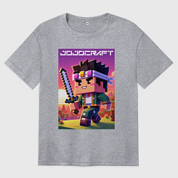 Женская футболка оверсайз Джонатан Джостар - Майнкрафт коллаба