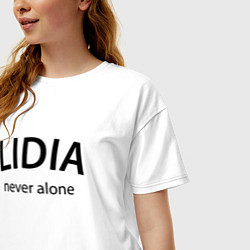 Футболка оверсайз женская Lidia never alone - motto, цвет: белый — фото 2