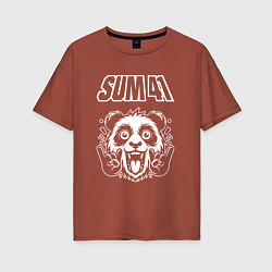 Женская футболка оверсайз Sum41 rock panda