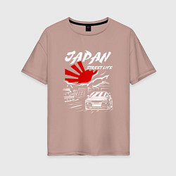 Женская футболка оверсайз Jupan street life mitsubishi lancer