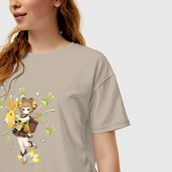 Футболка оверсайз женская Яо Яо из Геншин Импакт, цвет: миндальный — фото 2