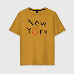 Женская футболка оверсайз New York apple