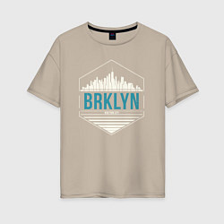 Футболка оверсайз женская Brooklyn city, цвет: миндальный