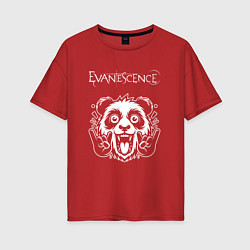 Женская футболка оверсайз Evanescence rock panda