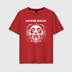 Женская футболка оверсайз Nickelback rock panda