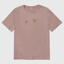 Женская футболка оверсайз Птичьи следы лапки