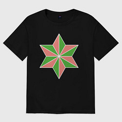 Футболка оверсайз женская Звездочка шестиконечная, цвет: черный