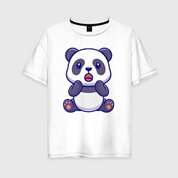 Женская футболка оверсайз Удивлённая панда
