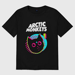 Женская футболка оверсайз Arctic Monkeys rock star cat