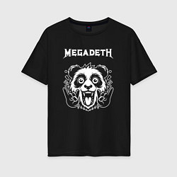 Женская футболка оверсайз Megadeth rock panda