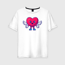 Женская футболка оверсайз Сердечко ангел