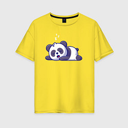 Футболка оверсайз женская Панда спит, цвет: желтый