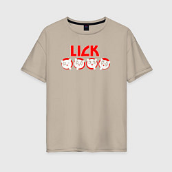 Женская футболка оверсайз Kiss lick