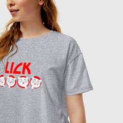Футболка оверсайз женская Kiss lick, цвет: меланж — фото 2
