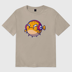 Женская футболка оверсайз Рыбка пухляш