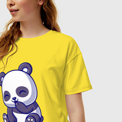 Футболка оверсайз женская Смеющаяся панда, цвет: желтый — фото 2